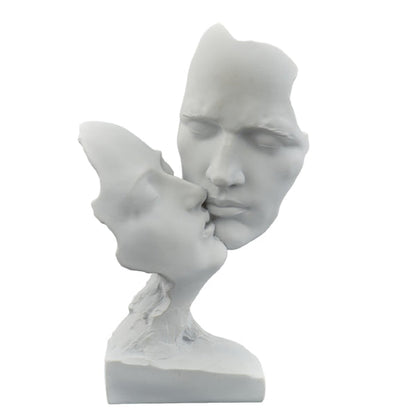 Wedding Favor Statue Couple Face Kiss