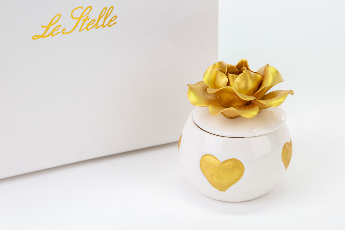 Le Stelle Porcelain Roses and Hearts Perfumer Favor