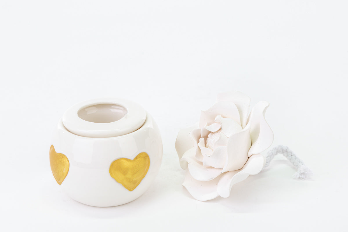 Le Stelle Porcelain Roses and Hearts Perfumer Favor