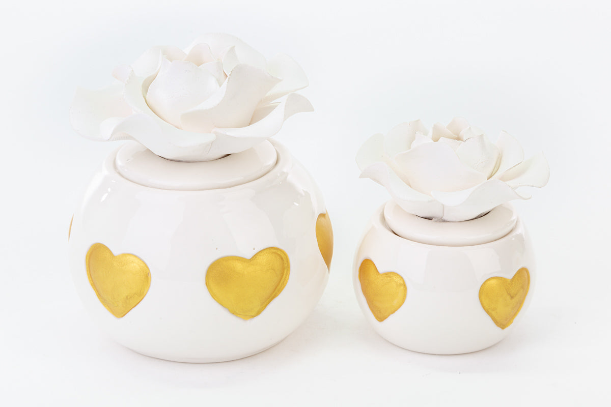 Le Stelle Porcelain Roses and Hearts Perfumer Favor