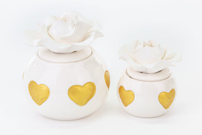 Le Stelle Porcelain Roses and Hearts Perfumer Favor