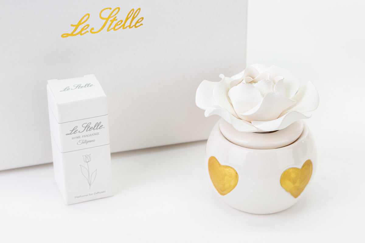 Le Stelle Porcelain Roses and Hearts Perfumer Favor