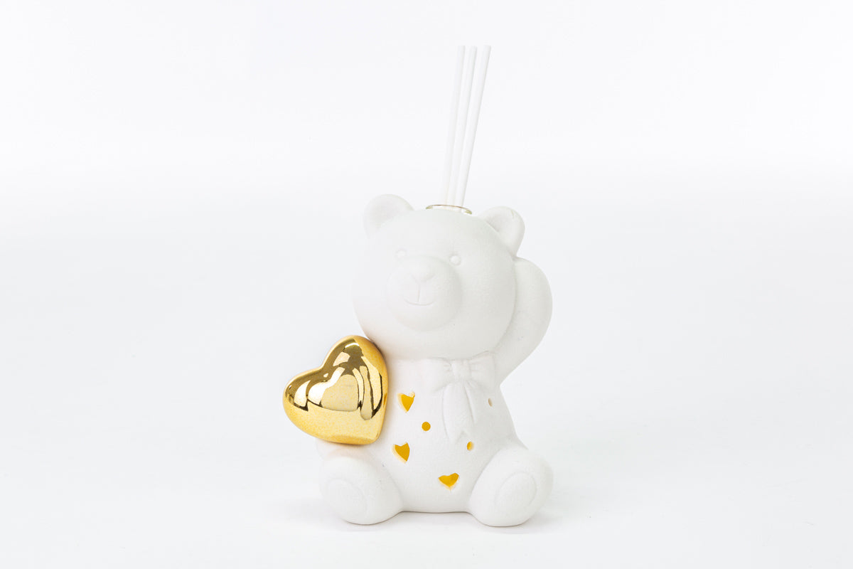 Gold Led Porcelain Bear Perfumer Favor