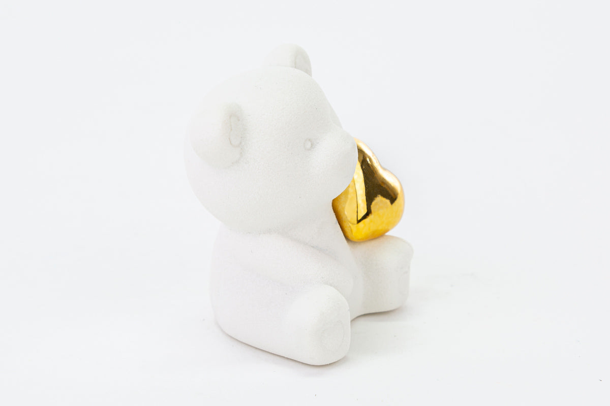 Faveur du parfumeur ours en porcelaine à LED dorée