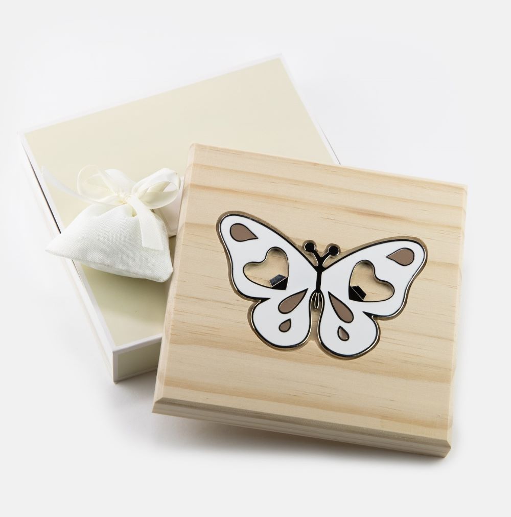 Dessous de plat en bois pour faveur de mariage avec décapsuleur émaillé Margot