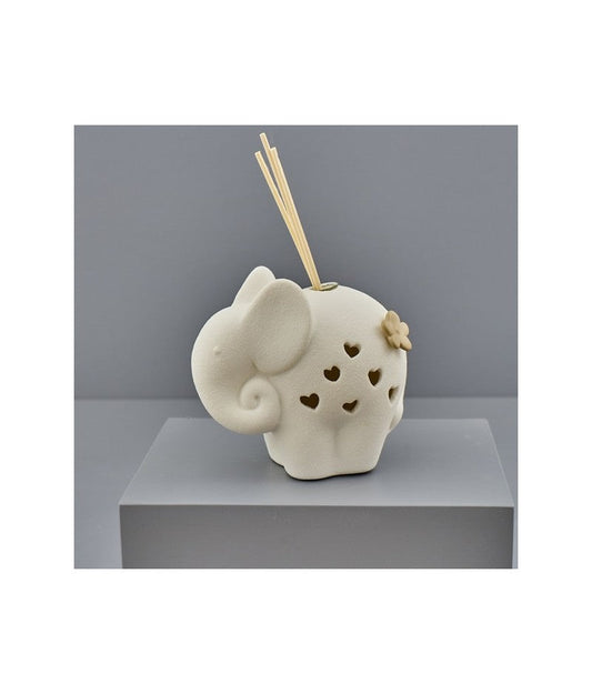 Elephant Led Dove Gray and White Porcelain Perfumer Favor