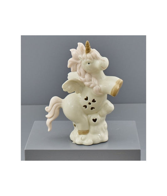 Bomboniera White Unicorno Led Rosa o Celeste